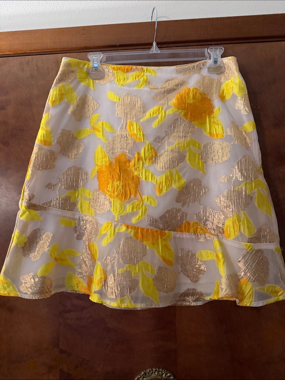 Maeve  Skirt with Yellow & Gold Floral